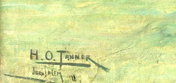 Under his name Tanner wrote where he painted the picture: Jerusalem.