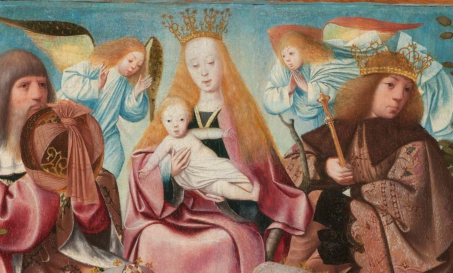 At the top of the tree: Mary with the child, the last shoot.
