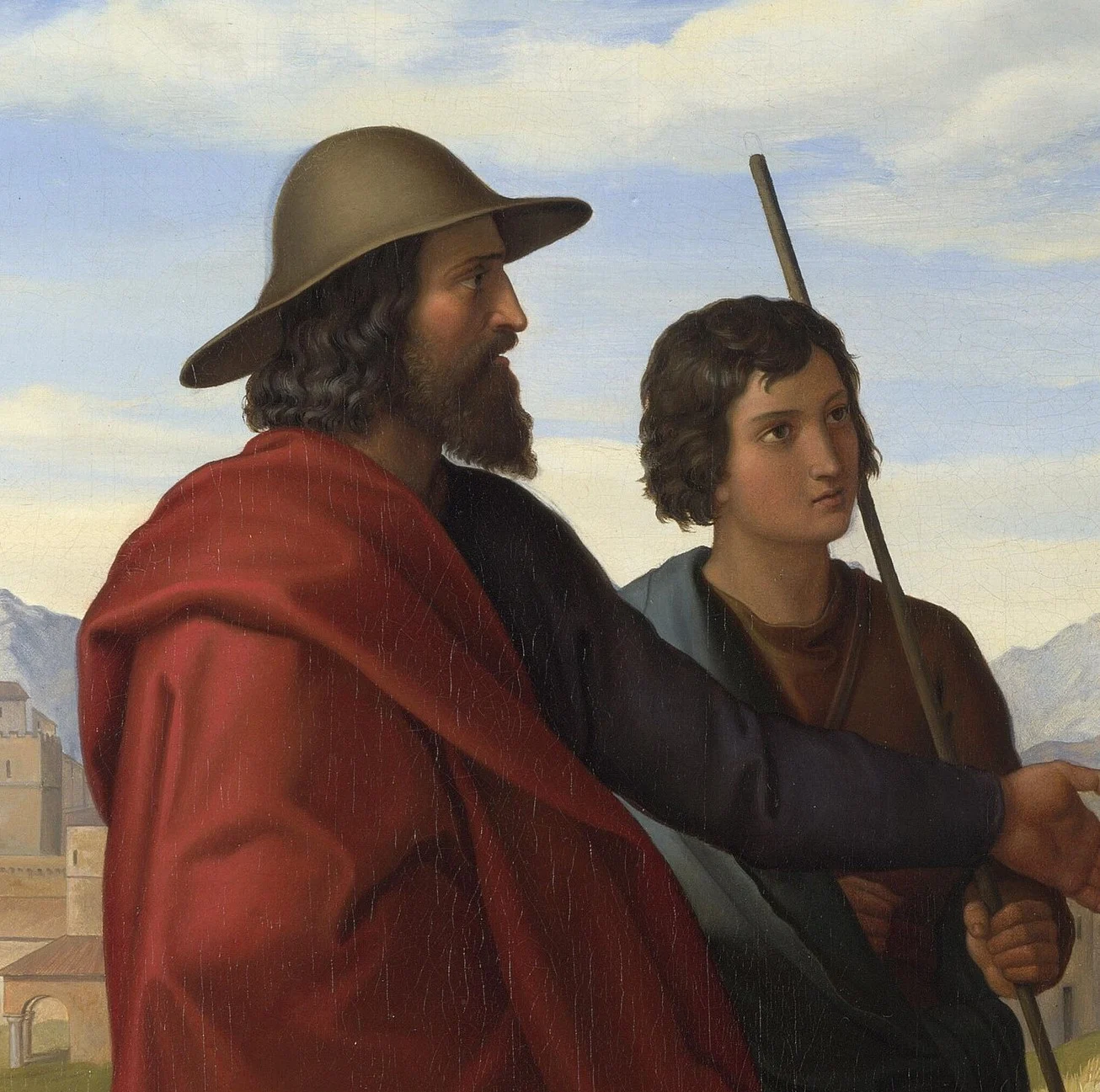 Boaz and the servant who is set over the reapers. Boaz has just asked him: “Whose damsel is this?”