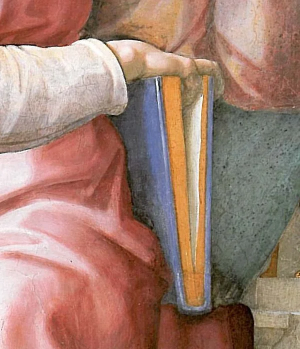 The hand in the closed book.