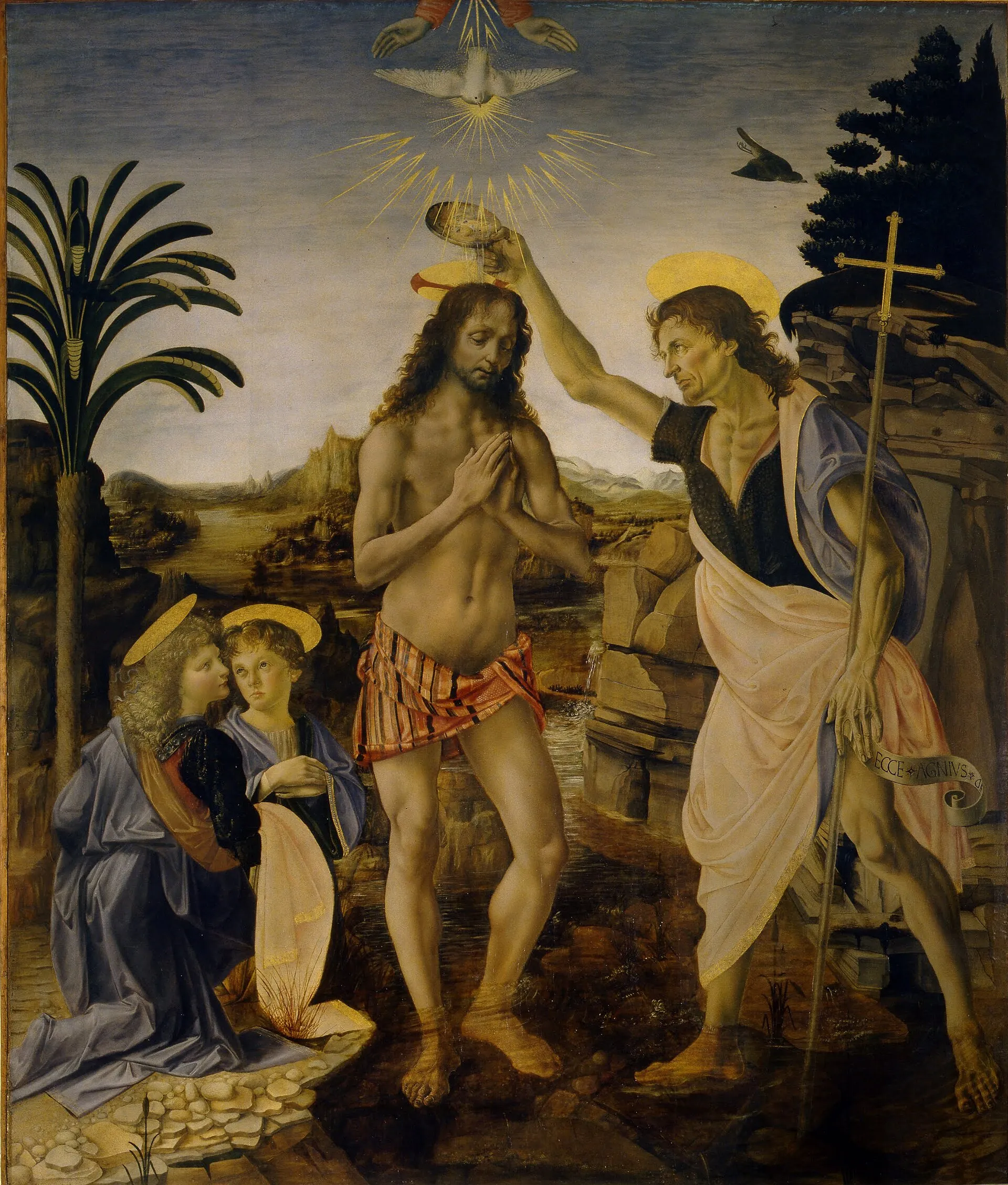 Andrea del Verrocchio, The Baptism of Christ, c. 1472–75