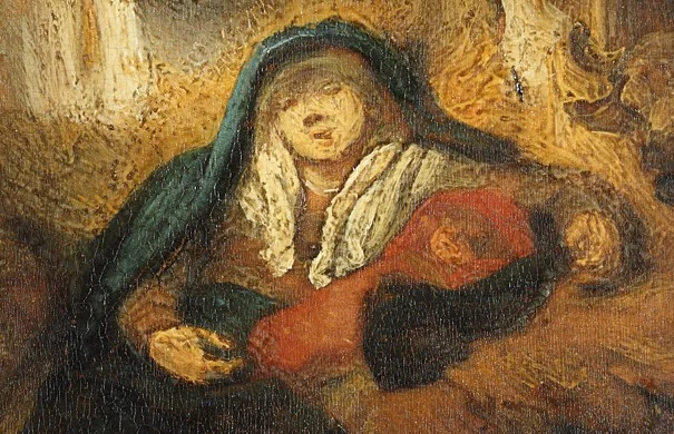 Mary sleeps on, one arm around the child.