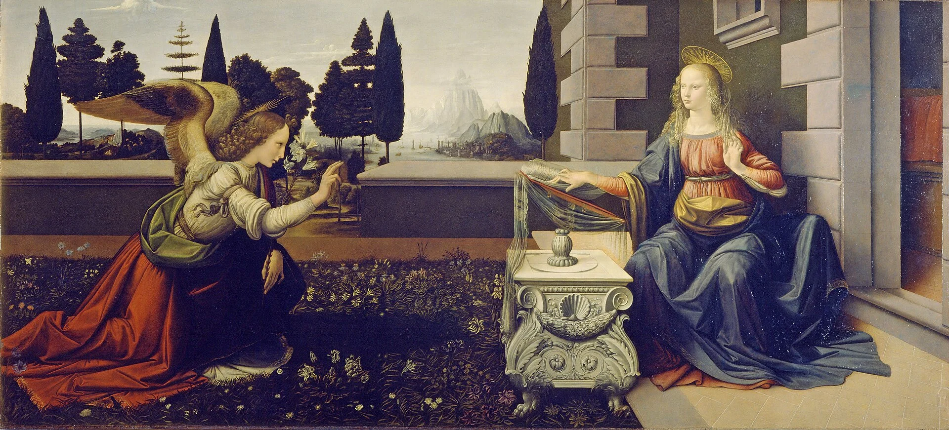Leonardo da Vinci, The Annunciation, c. 1472–76