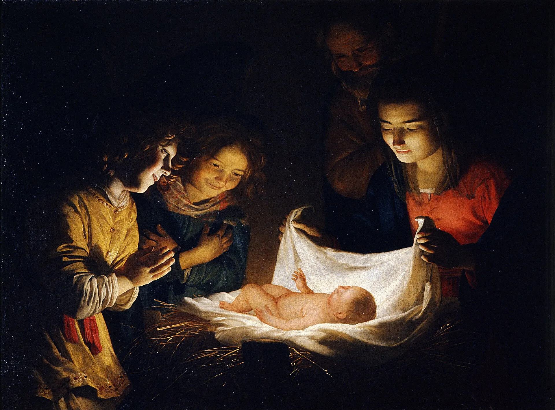 Gerard van Honthorst, Adoration of the Child, c. 1619–20