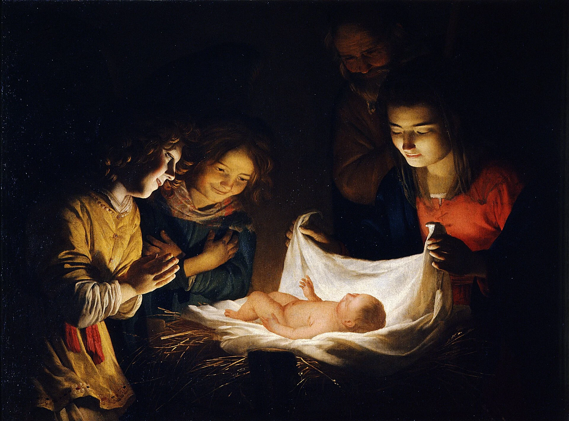 Gerard van Honthorst, Adoration of the Child, c. 1619–20