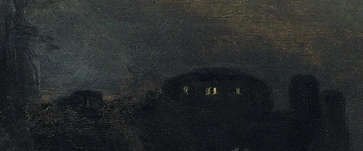 Far above, lit windows: other people's houses.