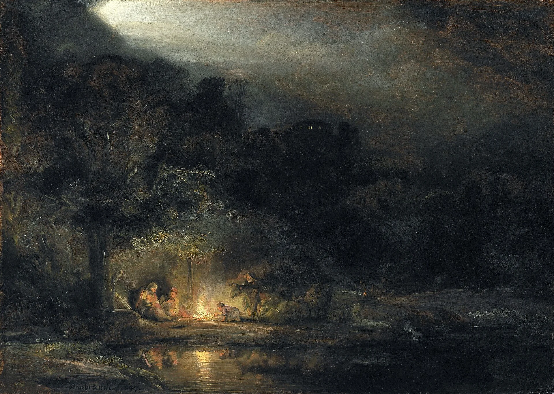 Rembrandt, Landscape with the Rest on the Flight into Egypt, 1647