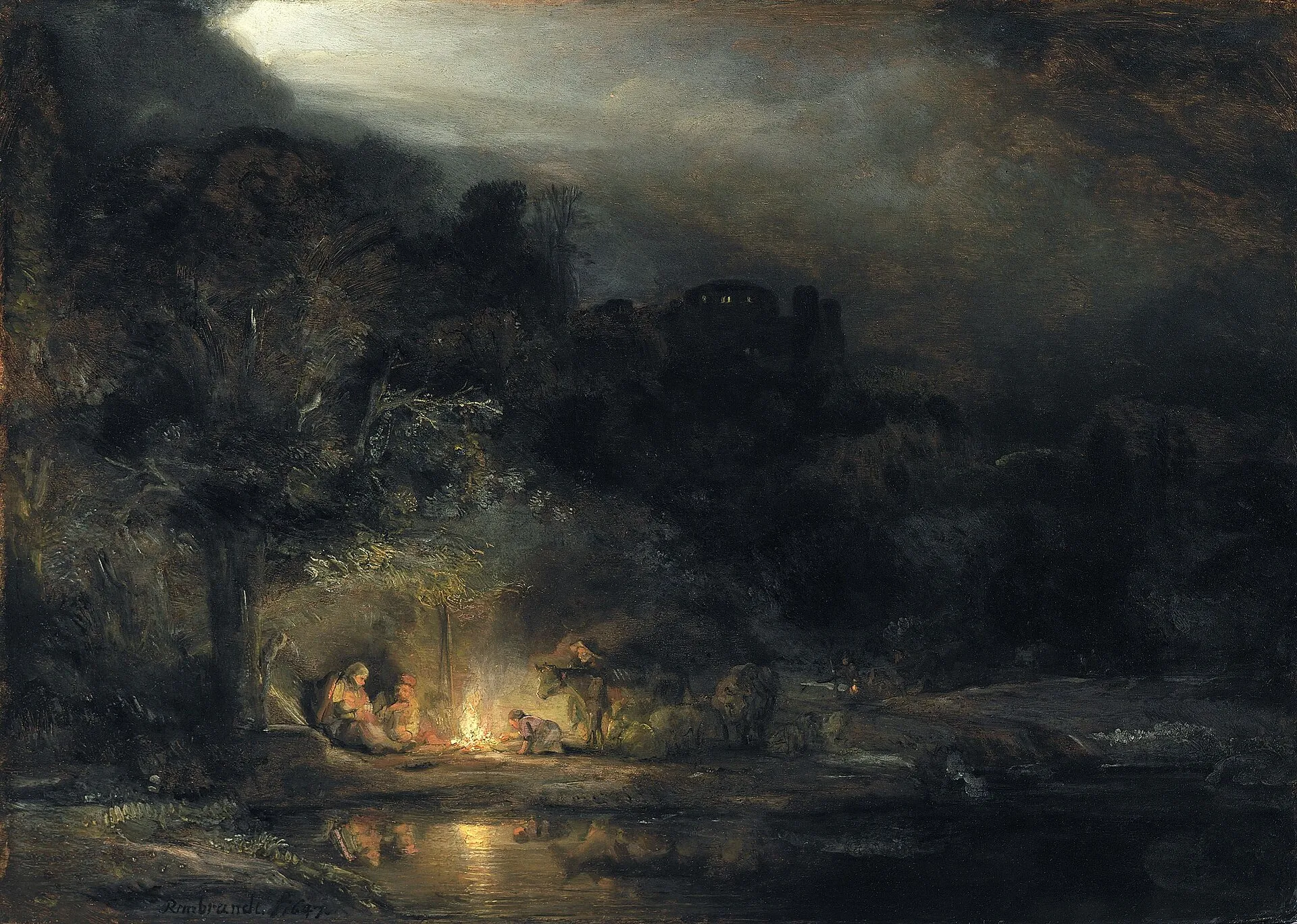 Rembrandt, Landscape with the Rest on the Flight into Egypt, 1647
