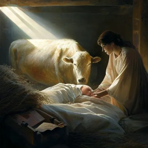 Luke 2:7 And she brought forth her firstborn son, and wrapped him in swaddling clothes, and laid him in a manger; because there was no room for them in the inn.