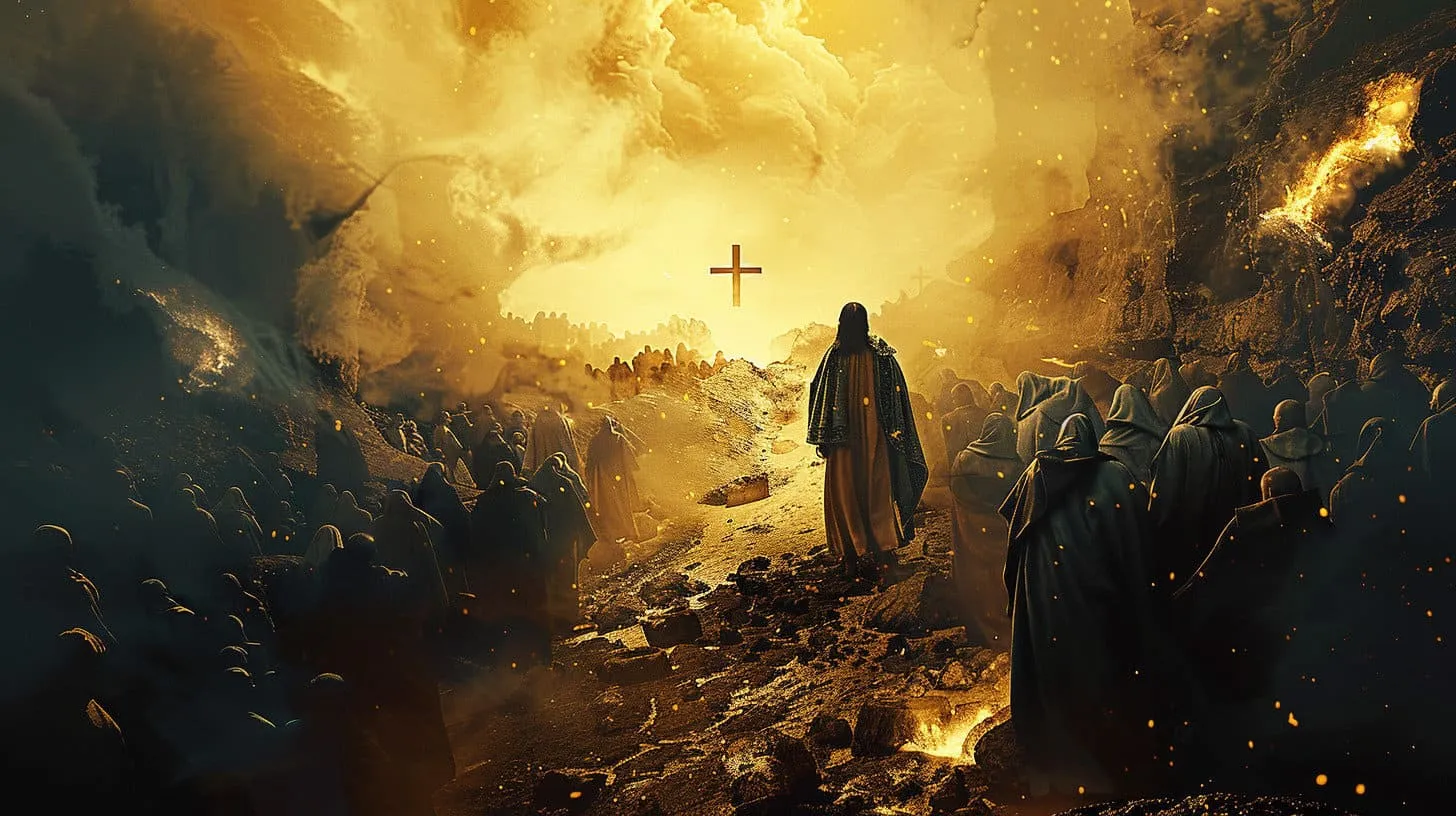 Jesus leads the prisoners out (10)
