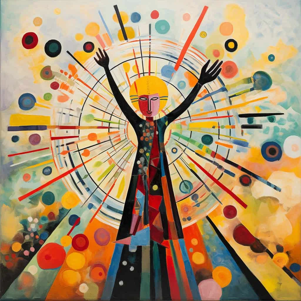 In the style of "Glass Painting with the Sun"