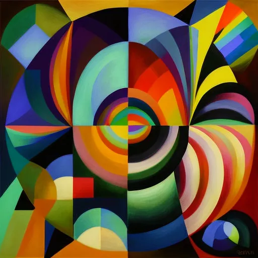 In the style of Sonia Delaunay